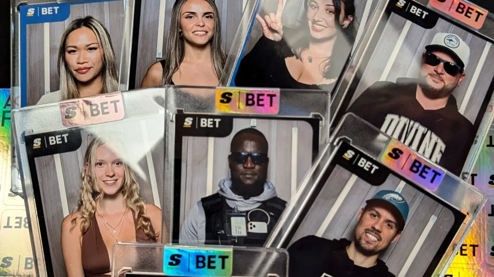 Custom trading cards produced by Booth Empire for theScore Bet brand activation