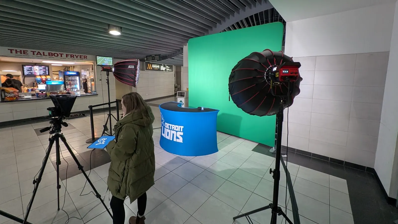 Sports-casting booth activation for the Detroit Lions