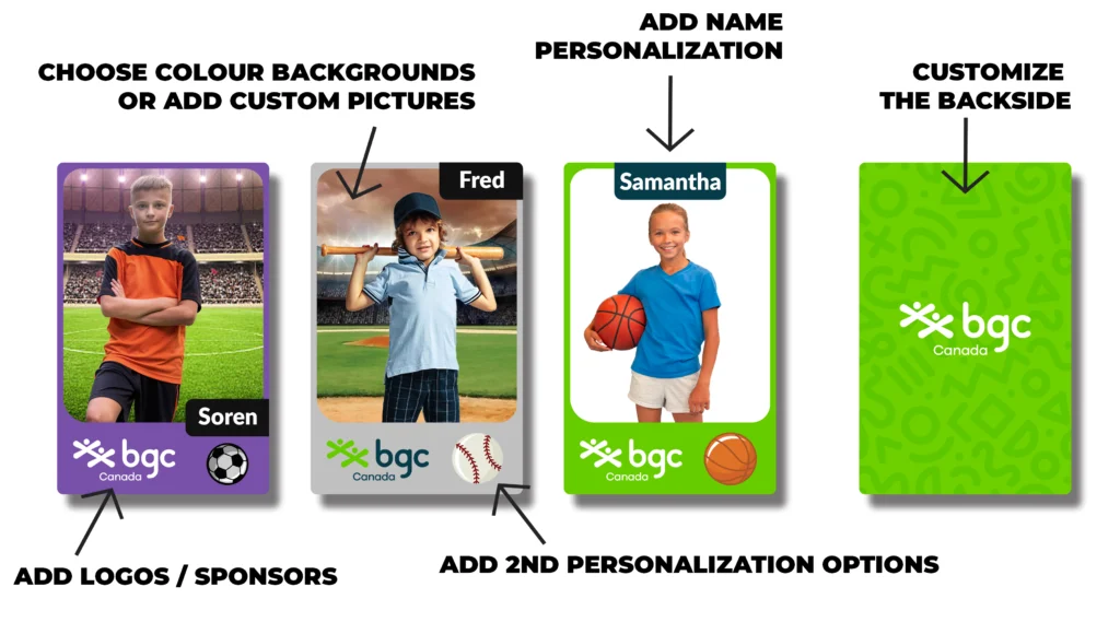 Custom sports trading cards produced at a Toronto brand activation, sealed in magnetic collector cases
