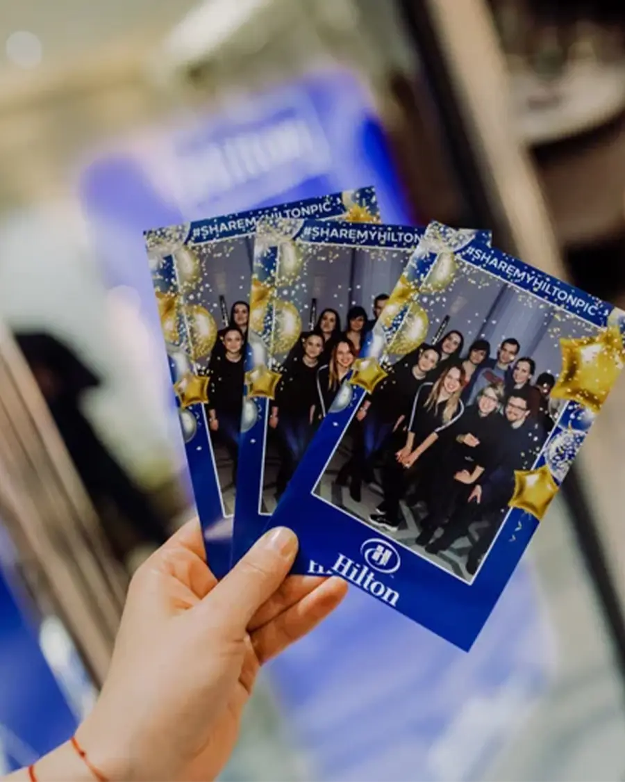 Magic Mirror photo strip with custom branding
