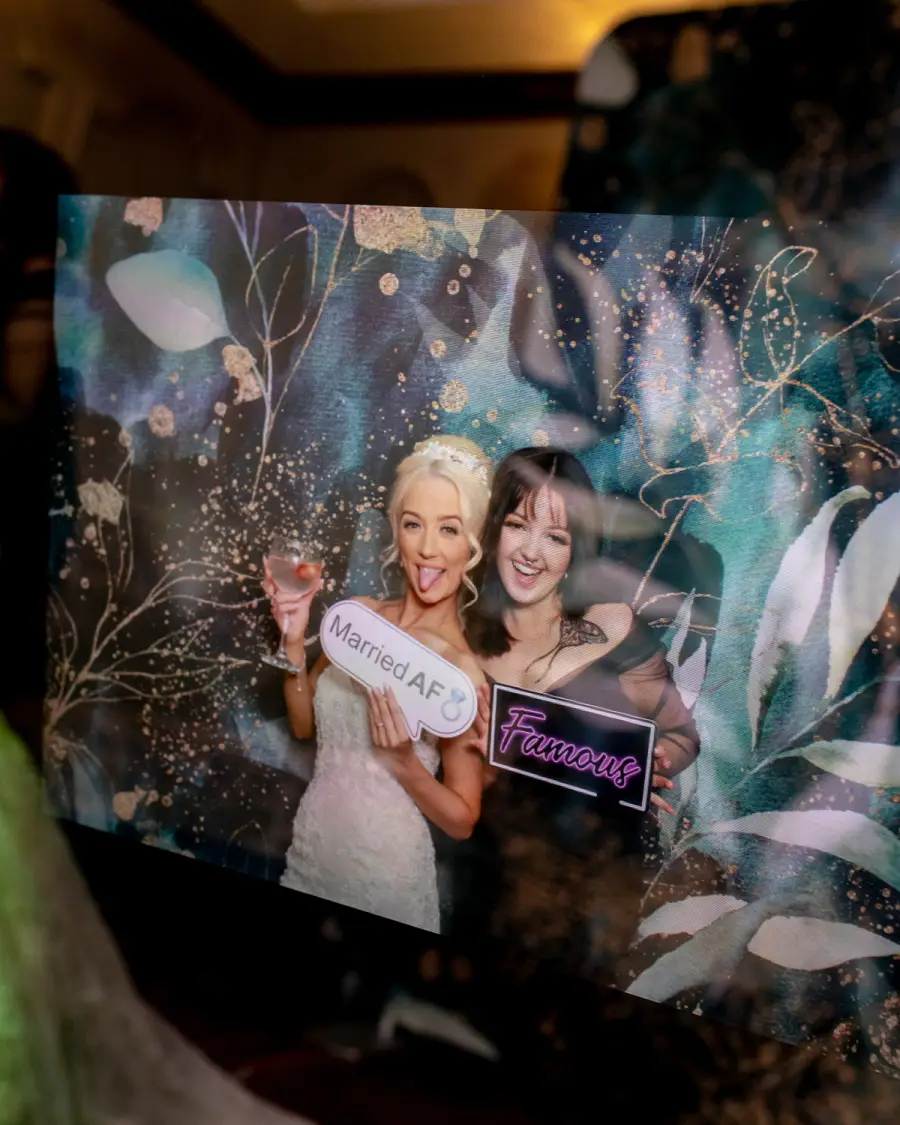 Full-length Magic Mirror photo with branded overlay