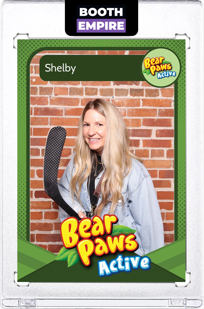 Front of a custom Bear Paws trading card printed by Booth Empire