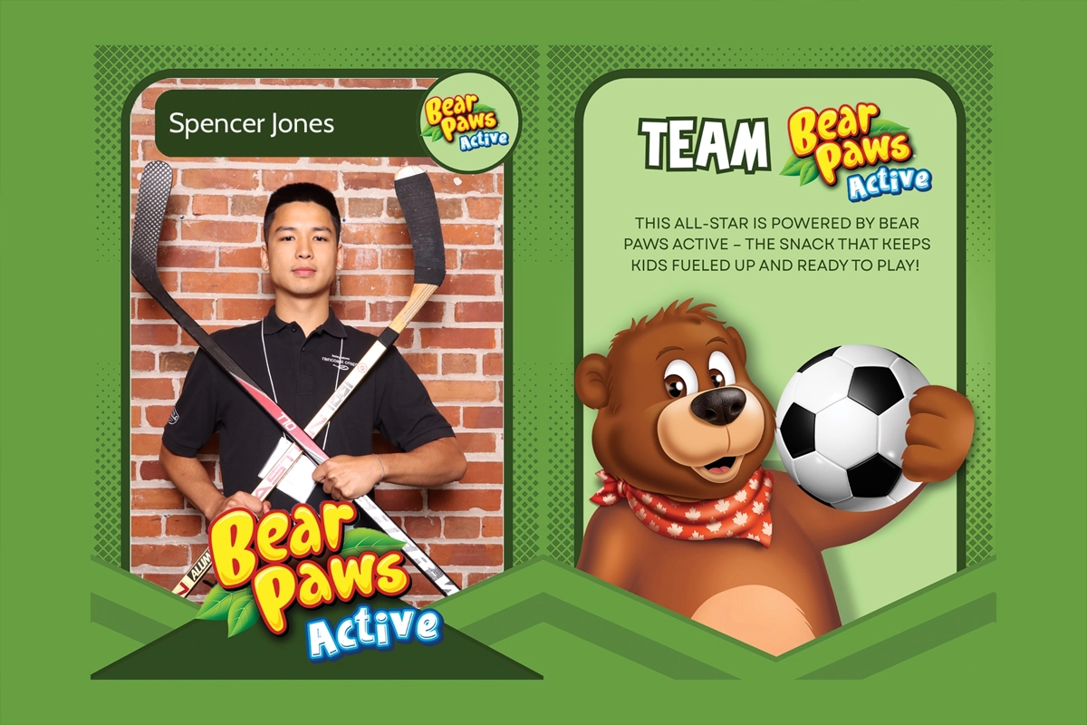 Custom Bear Paws sports trading cards produced by Booth Empire for Dare Foods at the Pillar and Post in Niagara-on-the-Lake