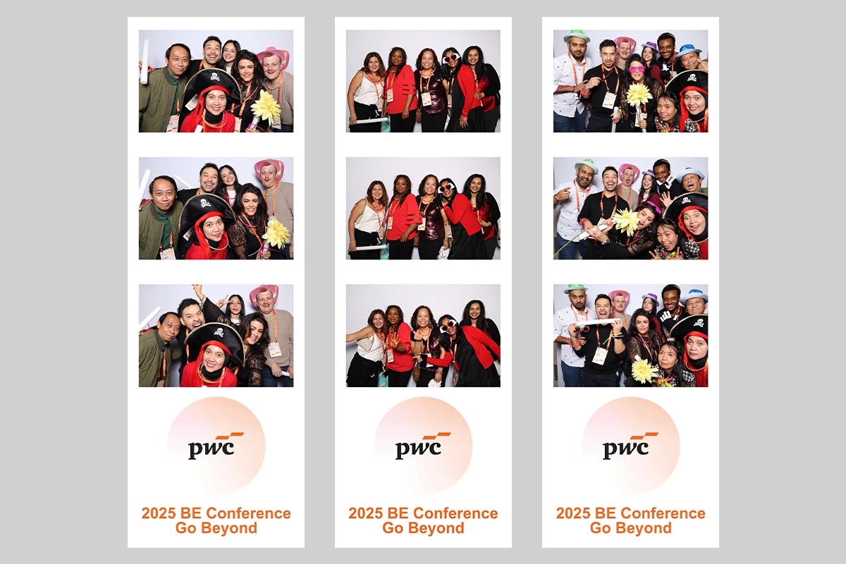 Booth Empire dual print photo booth activation for PwC 2025 BE Conference at Niagara Falls Convention Centre