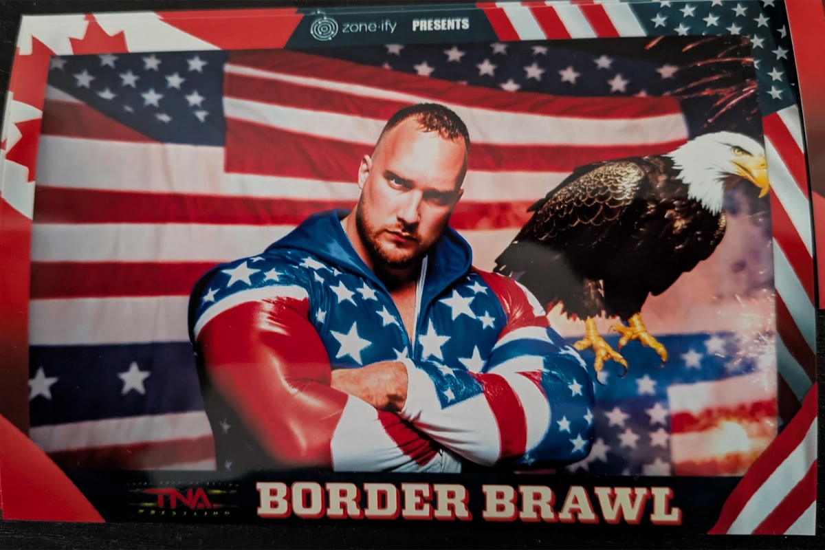 Booth Empire AI photo booth activation for TNA Wrestling Border Brawl at Niagara Falls Convention Centre, transforming guests into professional wrestling characters