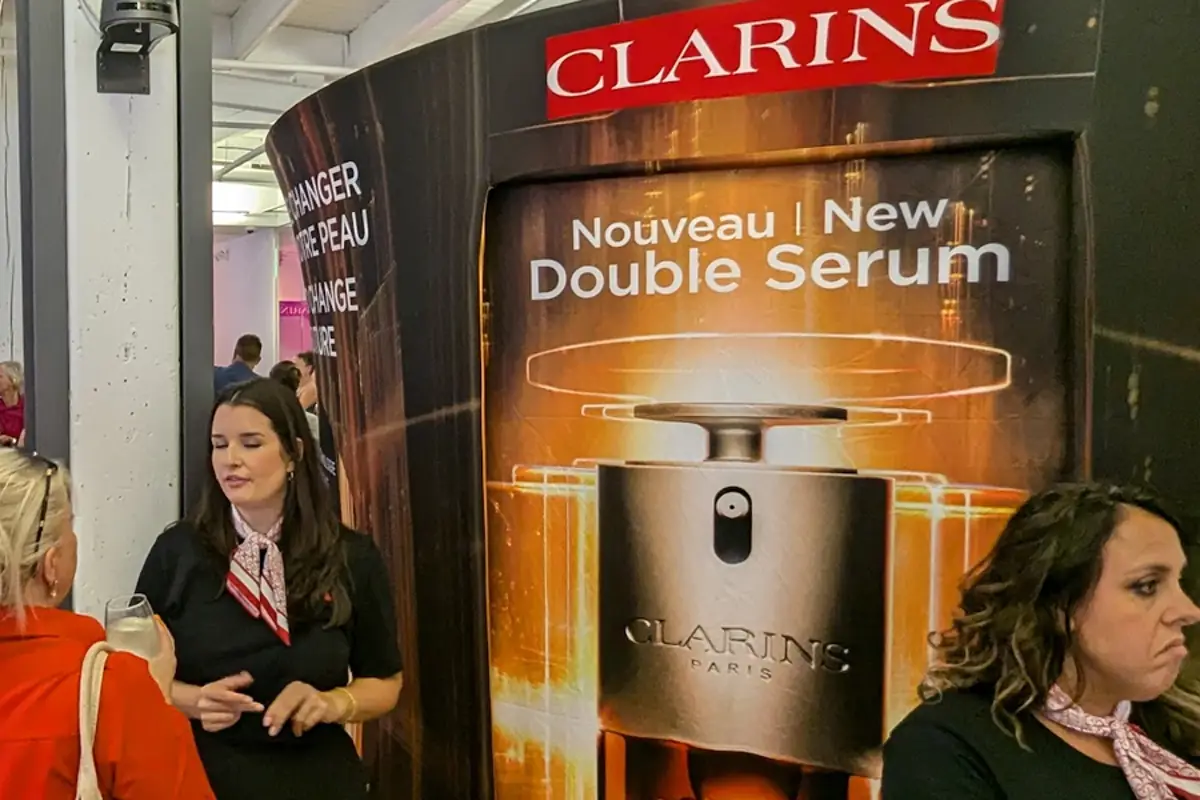Custom Beauty Crimes Confessional booth for the Clarins Hotel Double Serum press trip at the Shangri-La Hotel Vancouver