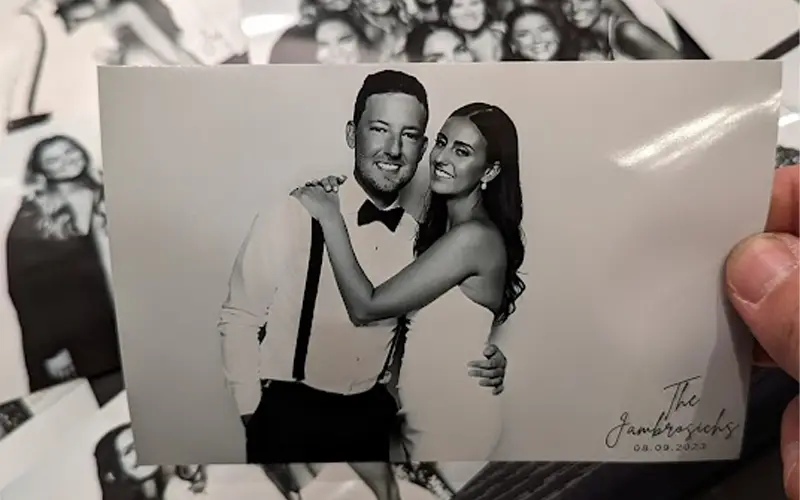 Print strips & frames at a Booth Empire wedding