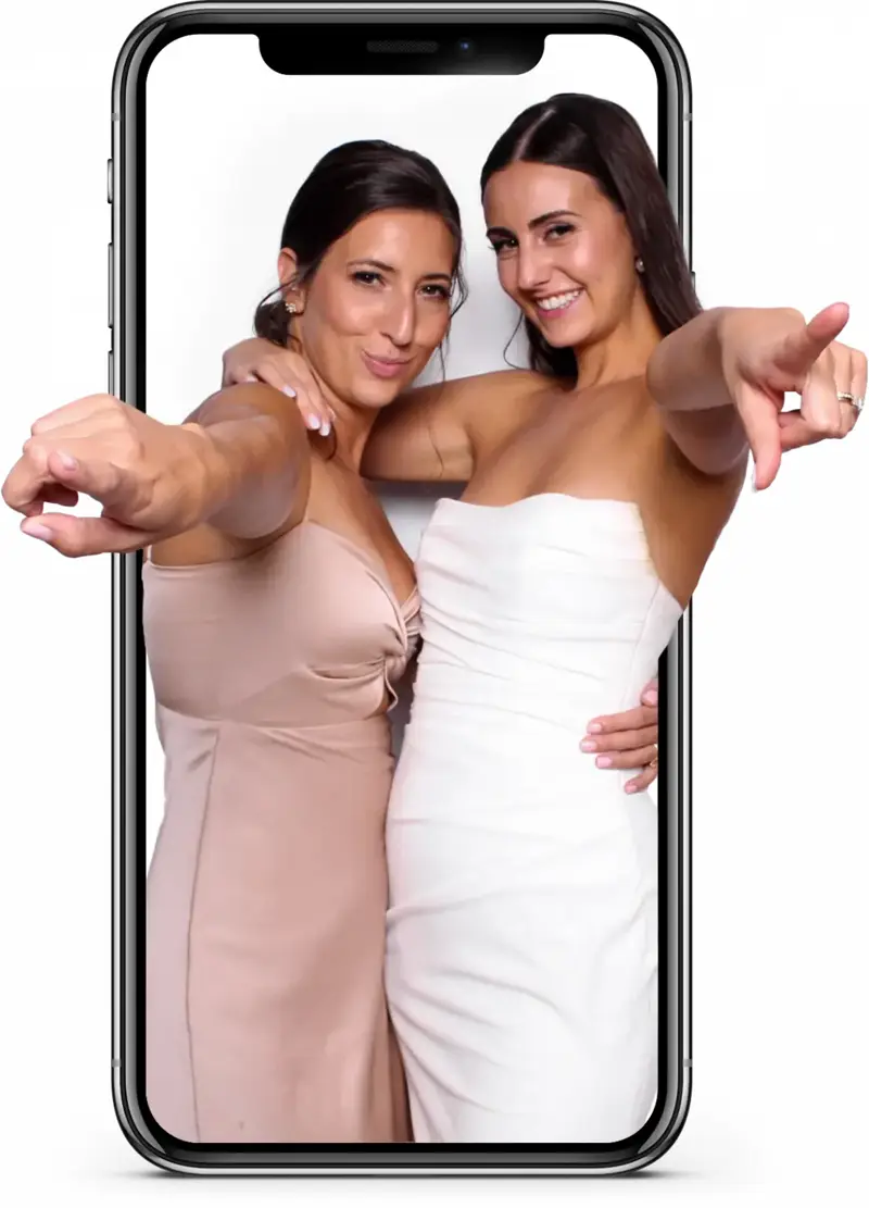A premium Booth Empire wedding photo booth portrait
